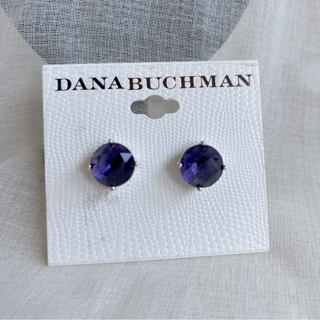 Dana Buchman Purple Crystal Stud Earrings 10$